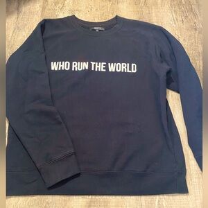 Girls Run The World super comfy black sweater size large/XL Brunette The Label